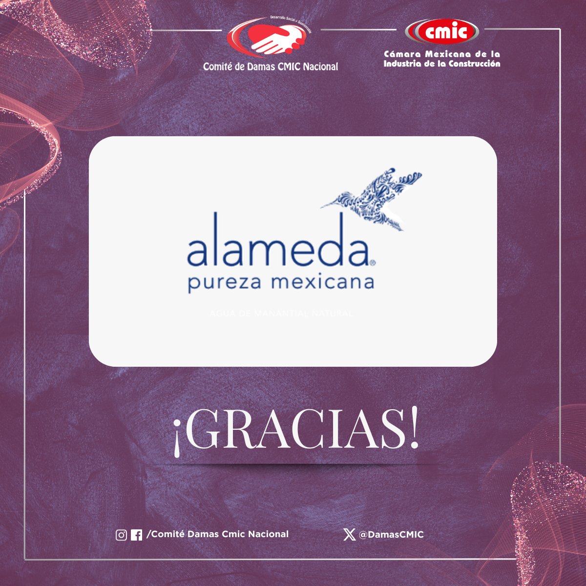 ¡Gracias por ayudarnos a hacerlo realidad! ✨🤝✨

Hoy enviamos nuestros agradecimientos a <a href="/aguaalameda18/">Agua Alameda</a>  , quienes han decidido sumarse para poder hacer realidad nuestra Gala de Comité de Damas CMIC Nacional. 💙