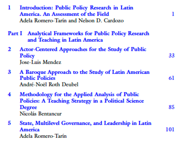 GerardoMunck's tweet photo. Public Policy in Latin America

This new book -edited by Romero-Tarín &amp; @ndcardozo -examines public policy research in Latin America. It covers issues such as defense, welfare, health, migration, corruption, climate change &amp; public management

On the book: https://t.co/QcFOoR2JcM https://t.co/jT5kVQ0Lco
