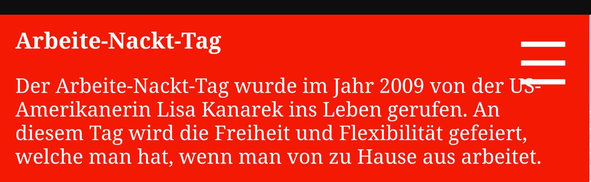Heute ist der "Arbeite Nackt Tag"
Ich war natürlich nicht im Home Office. Irgendwas ist ja immer 😭