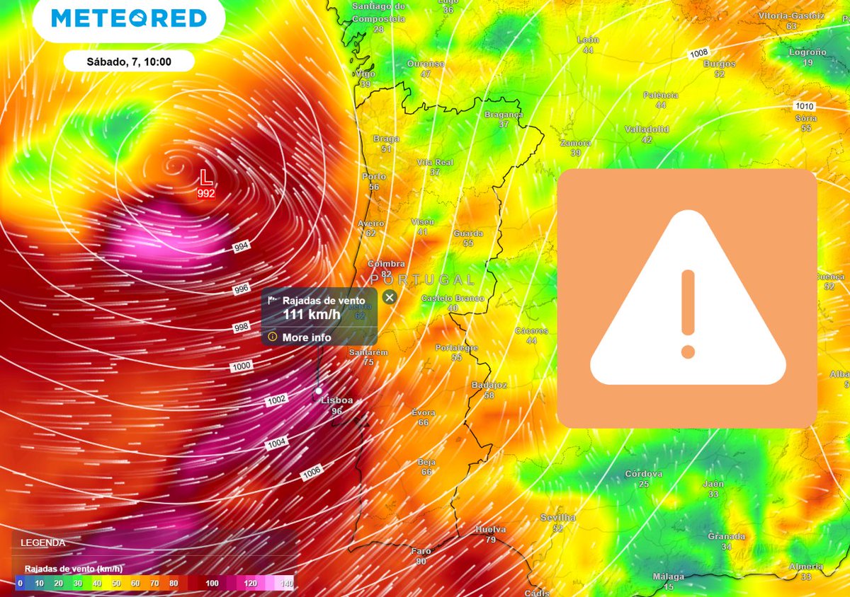 🌀⚠️ A #tempestadeMarta aproxima-se a toda a velocidade: atingirá Portugal amanhã; efeitos esperados.

🗞️ Confira a previsão por Joana Campos: tempo.pt/noticias/previ…