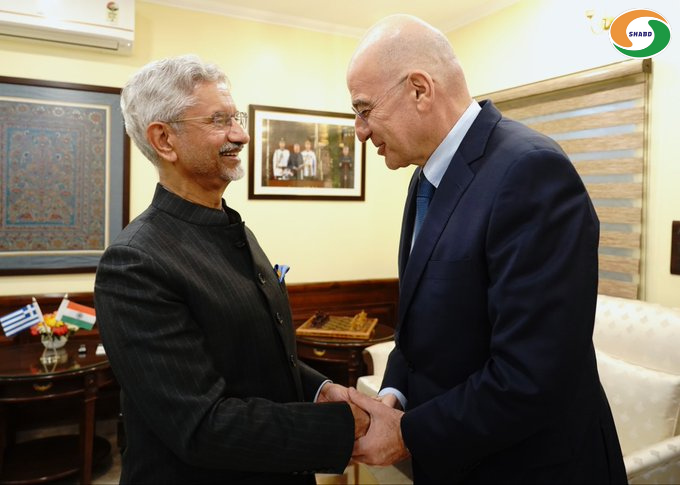 PBSHABD's tweet photo. External Affairs Minister @DrSJaishankar  held discussions with Greek Defence Minister Nikos Dendias in New Delhi on strategic and security issues.

Find the complete story on #PBSHABD. Register now at https://t.co/FBBv6F5rbi

#IndiaGreece #StrategicDialogue #DefenseRelations #MEAIndia #SecurityPartnership