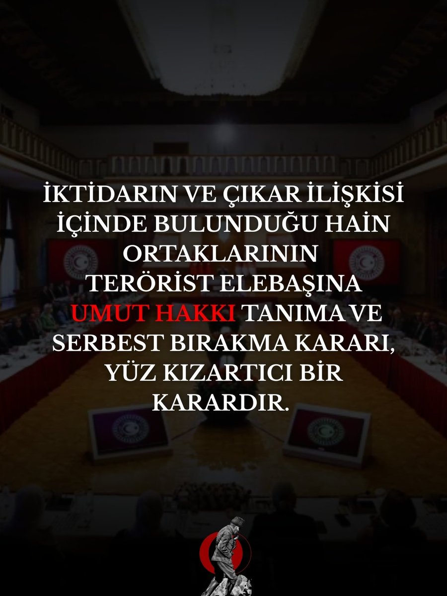 odtu_adt's tweet photo. İktidarın ve çıkar ilişkisi içinde bulunduğu hain ortaklarının terörist elebaşına umut hakkı tanıma ve serbest bırakma kararı, yüz kızartıcı bir karardır. Binlerce vatandaşımızın ölümüne sebep olmuş, cumhuriyet’e maddi manevi zararlar vermiş olan terör örgütünün alçak kurucusuna bir süredir yapılan methiyeler, verilmek istenen “barış elçisi” rolü sürecin en başından zararlı ve art niyetli yapıldığını zaten gösteriyordu. Sonunda böyle bir karara varılmış olması, başından beri taraflar arasında çıkar ilişkisi içinde yürütülen sürecin şaşırılmayan bir sonucu olmakla beraber, hiçbir Türkiye Cumhuriyeti vatandaşının razı olamayacağı bir karardır. Bu “rezalet süreci”, şüphesiz ki en başta Türk gençliğinin direnişi ile karşılaşacak ve yürütelemeyecek bir süreçtir. Hali hazırda Türk yargısının iktidarın oyuncağı haline geldiği ve birçok terörle bağlantılı şahsın serbest bırakıldığı bu ortamda, hiçbir Türk vatandaşının bu karara sabrı kalmamıştır. İktidar ve Türk Ulusunun kuyusunu kazmaya çalışan çıkar ortakları bilmelidirler ki bu kararı uygulamak adına atılacak herhangi bir somut adım, hepsinin sonunu getirecek bir tepkiyi körükler. Türk ulusu, şehitlerinin kanı elinde olan terörist elebaşına asla merhamet etmeyecektir. 

Affı mümkün olmayan, alçak katil çürümeye ve yok olmaya mahkumdur. Aksi bir duruma Türk milletinin rızası asla ve kat’a yoktur!

#ODTÜ
#Kemalizm