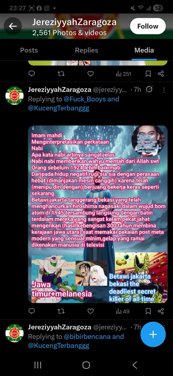 gabut, terus nemu akun twt anomali yang akunnya cuma aktif buat reply gambar dan isi medianya full absurd
