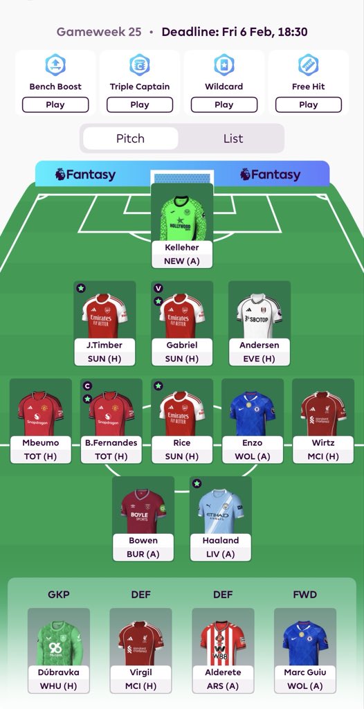 FPLbluelight's tweet photo. #GW25 🔒
65k 🌍
0.8m 🏦
Bruno 🧢
Saka ➡️ Mbeumo 🔥
Dorgu ➡️ Timber 🛡️
#FPLCommunity #Mbeumo #Timber #FPLUK #Playityourway https://t.co/qNgqRXZtXl