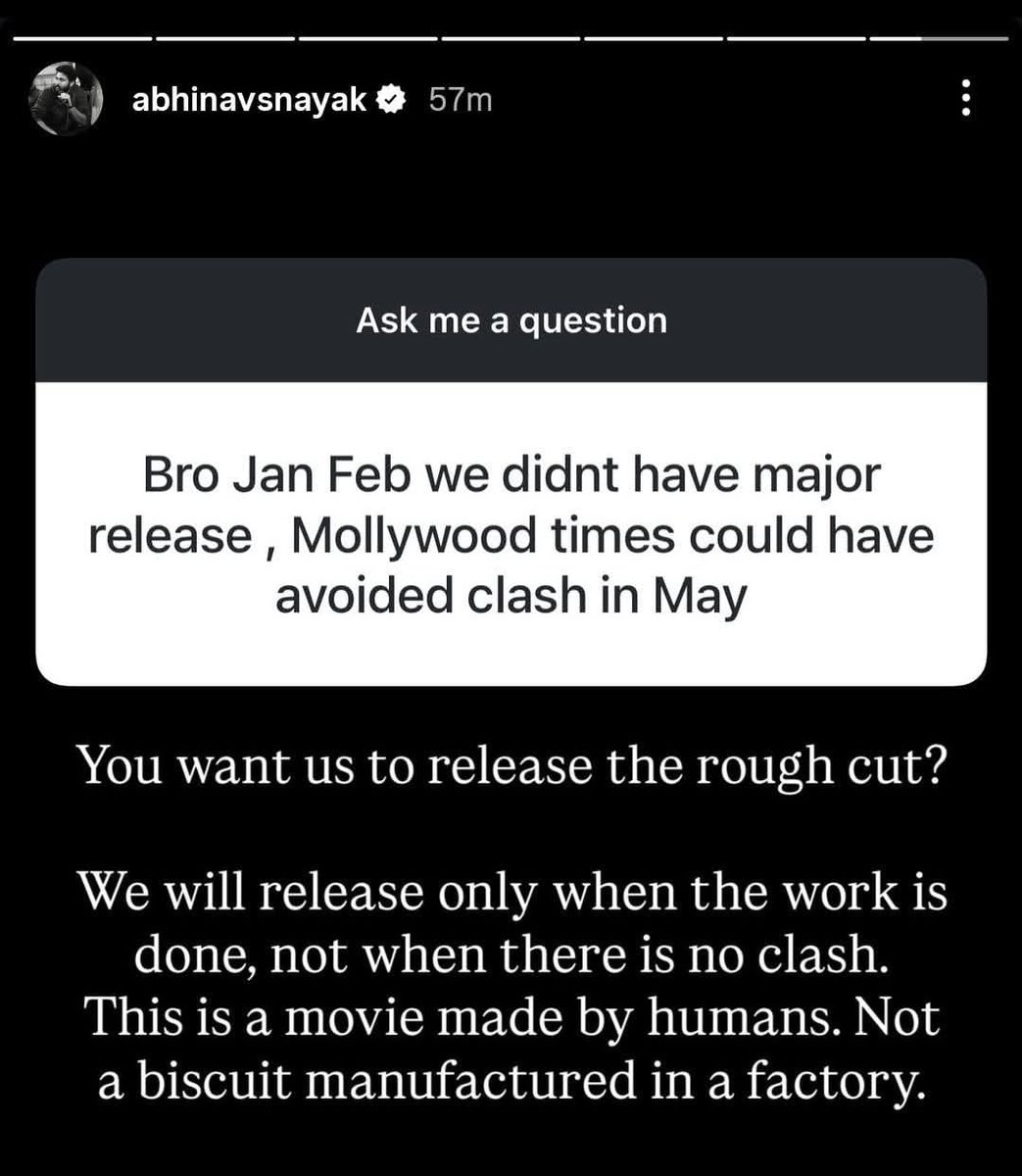 KeralaBxOffce's tweet image. #Naslen Next Release #MollywoodTimes Director #AbhinavSunderNayak Epic Reply in Instagram 😂😂🔥