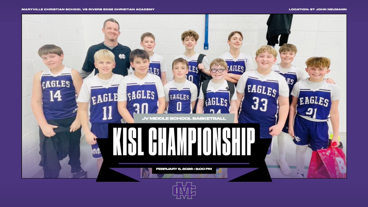 🏀 CHAMPIONSHIP GAMEDAY 🏀

JV Middle School Boys are playing for the title TONIGHT!

🆚 River’s Edge Christian Academy
📍 St. John Neumann
⏰ 6:00 PM

Let’s finish strong. Go Eagles!