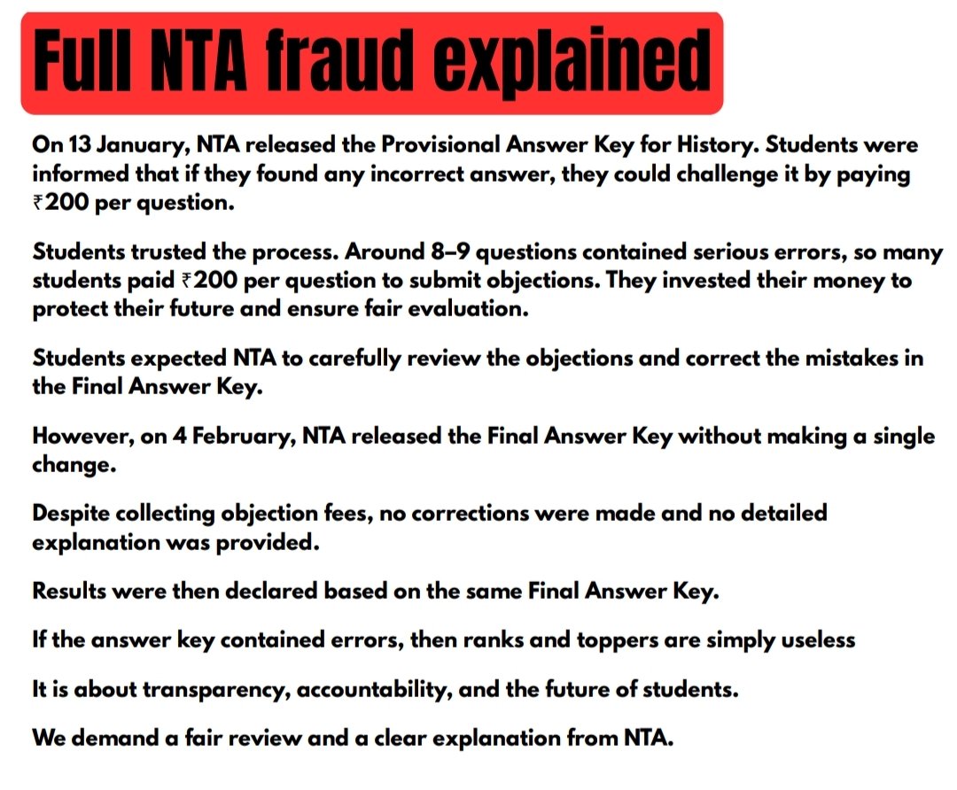 virmani_rashi's tweet photo. @NTA_Exams @NTA_Exams you have did a big scam  with ugc net history students.result was declared according to provisional answer key.explained evrythng below 👇 #ReviceUGCNETResult #NTAfraud https://t.co/WYKyagJEHI
