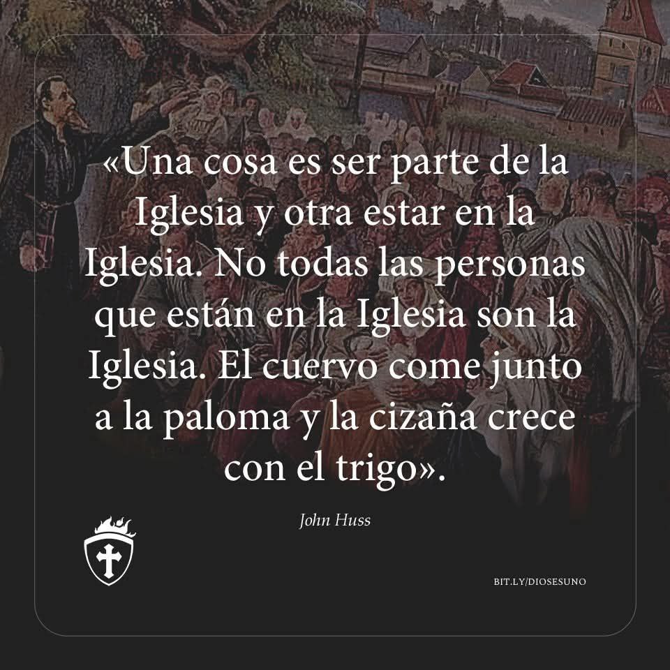 diosesuno_deu's tweet photo. "Una cosa es ser parte de la Iglesia y otra estar en la Iglesia. No todas las personas que están en la Iglesia son la Iglesia. El cuervo come junto a la paloma y la cizaña crece con el trigo."

—John Huss

#DIOSESUNO #JohnHuss https://t.co/wrYvjV51bq