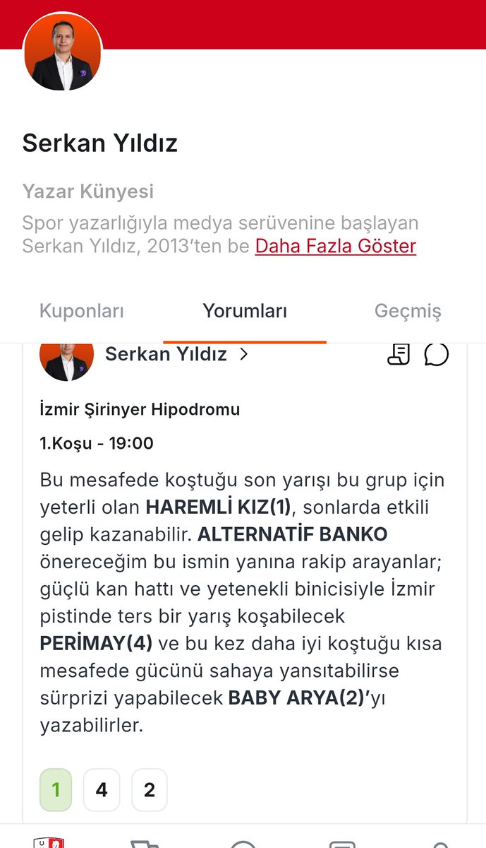 Serkan_crespo's tweet photo. HAREMLİ KIZ alternatif bankosu ve ikinci ayak ilk iki sırada önerdiğim isimlerin sıralı ikili bitmesiyle İzmir'e Bİ'TALİH'de güzel başladık.
Umarım ekonomik kurgu ile isabet sağlarız... https://t.co/bJgdW4B8Zm