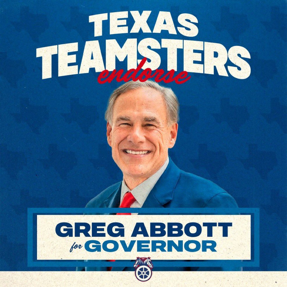 The Teamsters labor union endorses Texas Governor Greg Abbott for ...