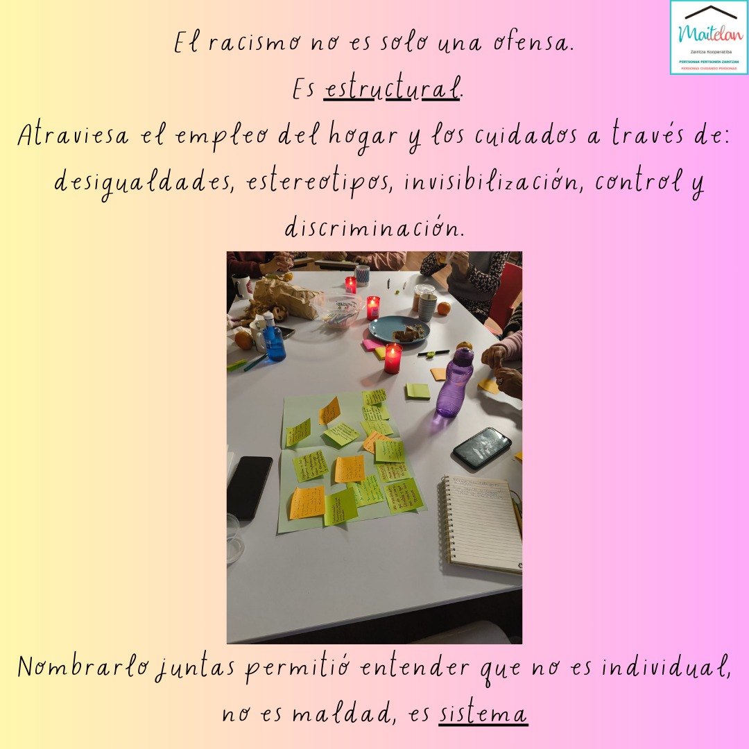 MaitelanKoop's tweet photo. Continuamos trabajando con los talleres antirracistas con las trabajadoras de los cuidados. https://t.co/Ytn1IRenz2