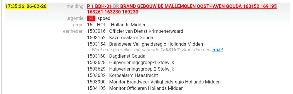 Brand bij restaurant de Mallemolen in Gouda