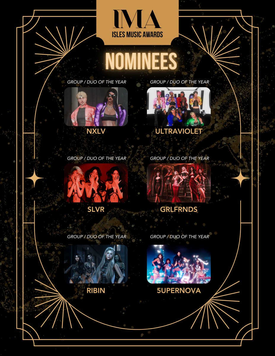 Isles_RP's tweet photo. 🏆 The Nominees for The Isles Music Awards - 1ST EDITION | GROUP / DUO OF THE YEAR 🏆 https://t.co/53BhJlNaAN