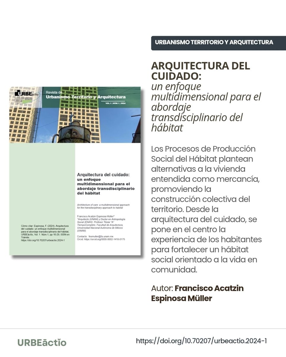 RUrbeactio's tweet photo. ¿Ya conoces URBEāctĭo?

URBEāctĭo es una revista científica semestral de Urbanismo, Territorio y Arquitectura, editada por la Sección de Posgrado e Investigación de la ESIA Tecamachalco.

Consulta la revista aquí:
https://t.co/VCB6lpSYzj https://t.co/vfUVNMvbm5