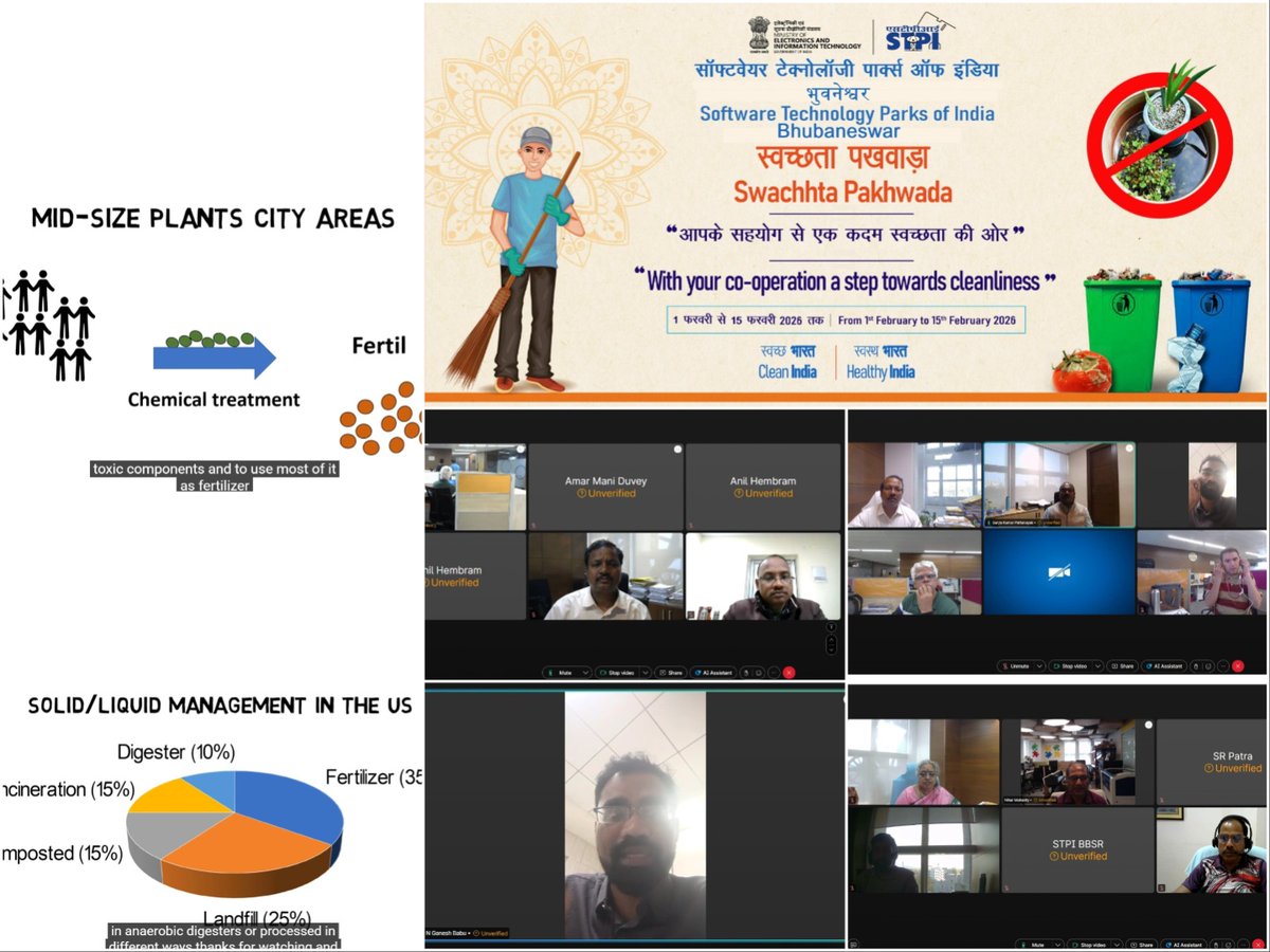 stpibbsr's tweet photo. As part of the #SwachhtaPakhwada2026 Action Plan, STPI Bhubaneswar (@STPIBbsr) organized an online awareness session on “Solid and Liquid Waste Management” through waste segregation.

The session was delivered by Shri N. Ganesh Babu, Deputy Commissioner, Bhubaneswar Municipal Corporation.
#STPI #SwachhBharat #WasteManagement #CleanIndia #WasteSegregation #Sustainability

@Arvindtw @StpiIndia @GoI_MeitY