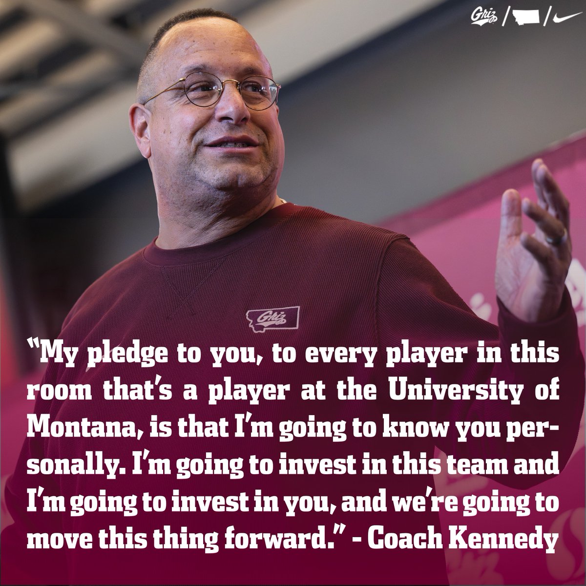 MontanaGrizFB's tweet photo. A coach for our players, a coach for our state 🫡

The @Coachbk_griz era is here!

#GoGriz https://t.co/Nfn9nmTOB6
