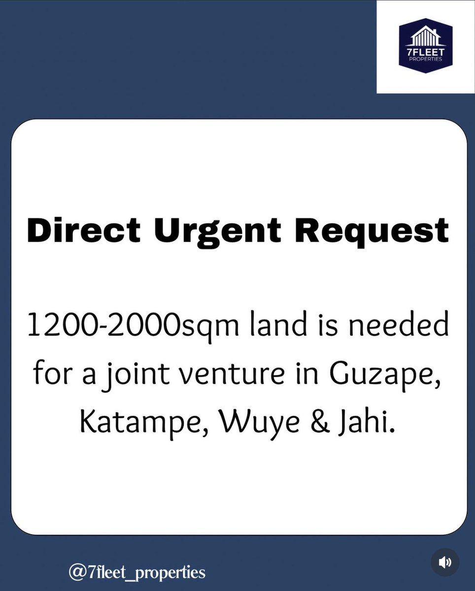 7FleetSolutions's tweet photo. Urgently Needed!!!

#AbujaTwitterCommunity #AbujaGist #Abuja #abujarealestate https://t.co/LSWvwS3zbd