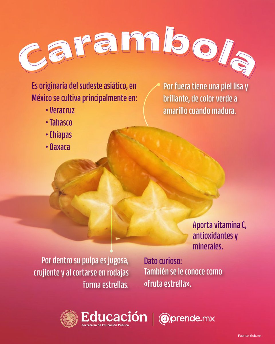 aprende_mx's tweet image. Carambola: frescura que se disfruta. ⭐

¡Quédate pendiente de nuestras #redes! ✨📱

📌linktr.ee/aprende_mx

#Aprende con nosotros sobre #FrutasExóticas. 😱