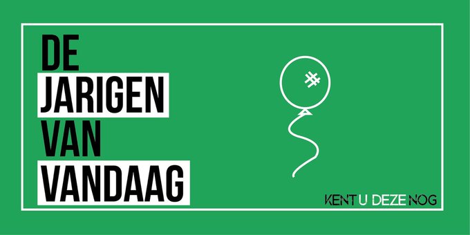 De felicitaties kunnen vandaag naar:

- <a href="/VVVVenlo/">VVV-Venlo</a> (123)
- Giuseppe Baresi (68)
- Mick Mc Carthy (67)
- Sammy Lee (67)
- Reginald Thal (61)
- Daniel van Buyten (48)
- Ivan Leko (48)
- Daniel 🍺ofka (47)
- Danny Guijt (45)
- Sergi Roberto (34)

Van harteluck!
#voetbalverjaardagen