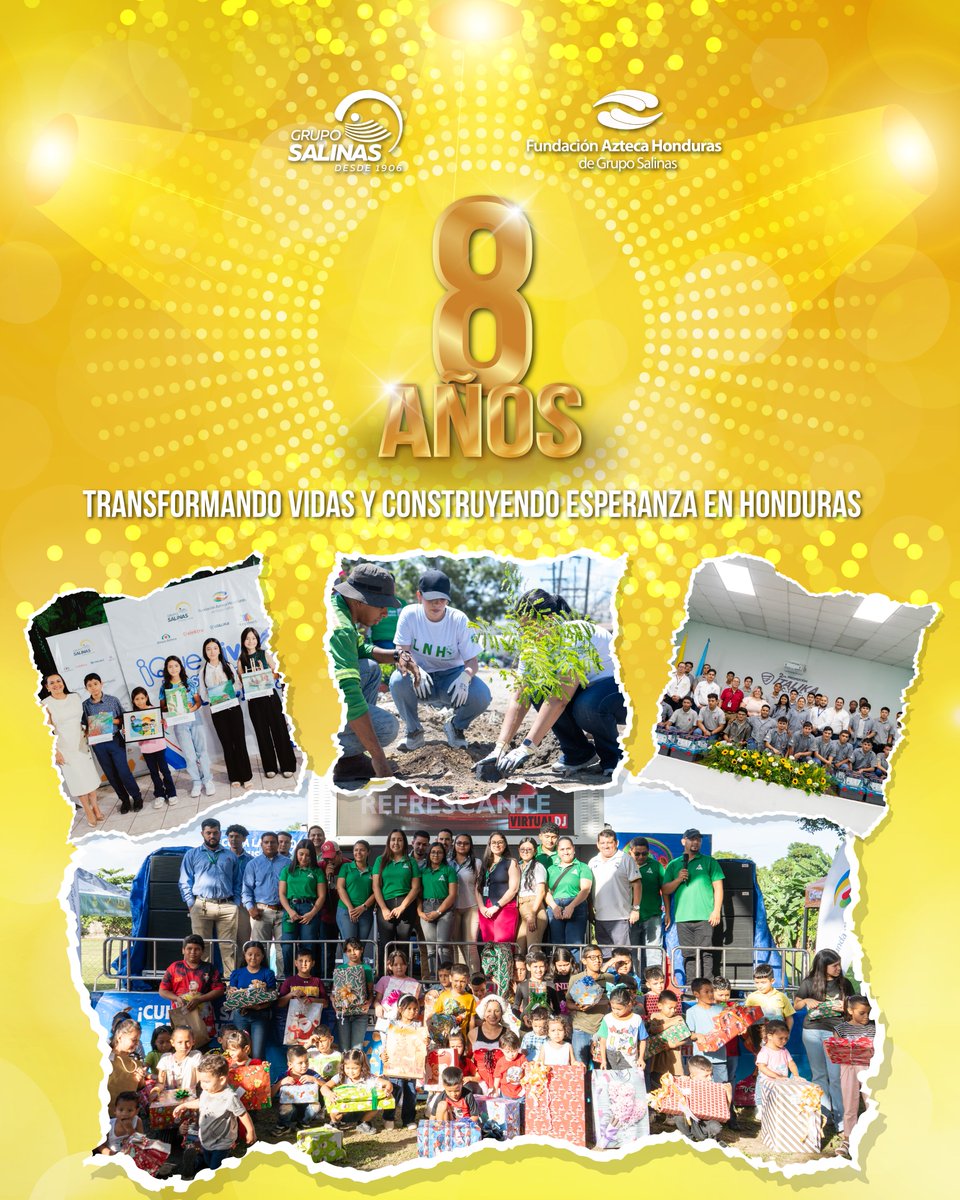 🎉 Celebramos 8 años de trabajo y compromiso con Honduras 🇭🇳

Desde Fundación Azteca Honduras, brazo social de <a href="/gruposalinas/">Grupo Salinas</a>, seguimos impulsando educación, prevención, arte y desarrollo social para transformar vidas.

💙 ¡Seguimos haciendo historia!

#8AñosFAZHN #ImpactoSocial