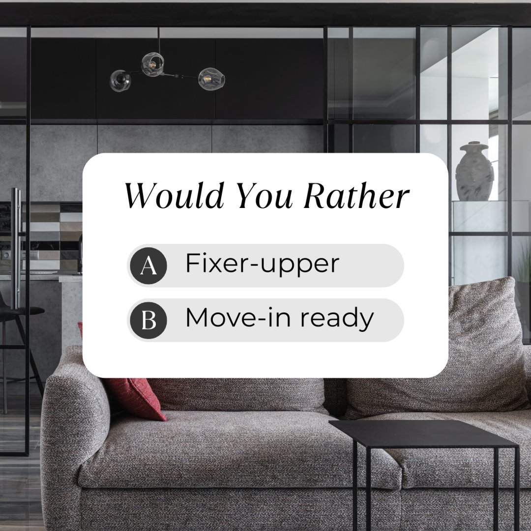 mariedavishomes's tweet image. House hunting? Would you rather a fixer-upper to make your own or a move-in ready home? 🏠 Think long-term comfort and cost. Share your choice! 🛠️🔑

#wouldyourather #fixerupper #moveinready
