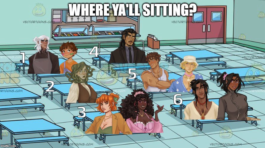 HMOlympus's tweet photo. #HotelMountOlmpus meme of the day, where y’all sitting? 👀 #VisualNovel #IndieGame #GreekMythology #HMO https://t.co/ptlsOlFZxn