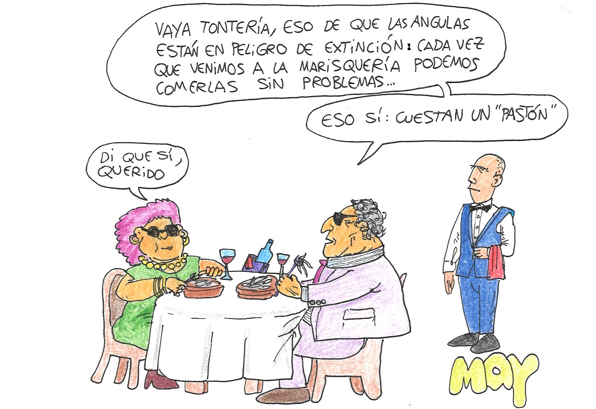 El <a href="/mitecogob/">Transición Ecológica y Reto Demográfico</a> quiere definir a la #anguila europea como #especie en peligro de #extinción. Intenta así frenar su declive fomentado por una sobreexplotación comercial a precios exorbitantes.

efeverde.com/salvar-anguila…

#MundoMay  #HumorGráfico #Biodiversidad #pesca