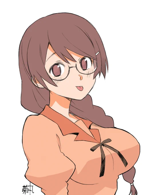 本日のラスト落書き 羽川翼(傷) おやすみなさい