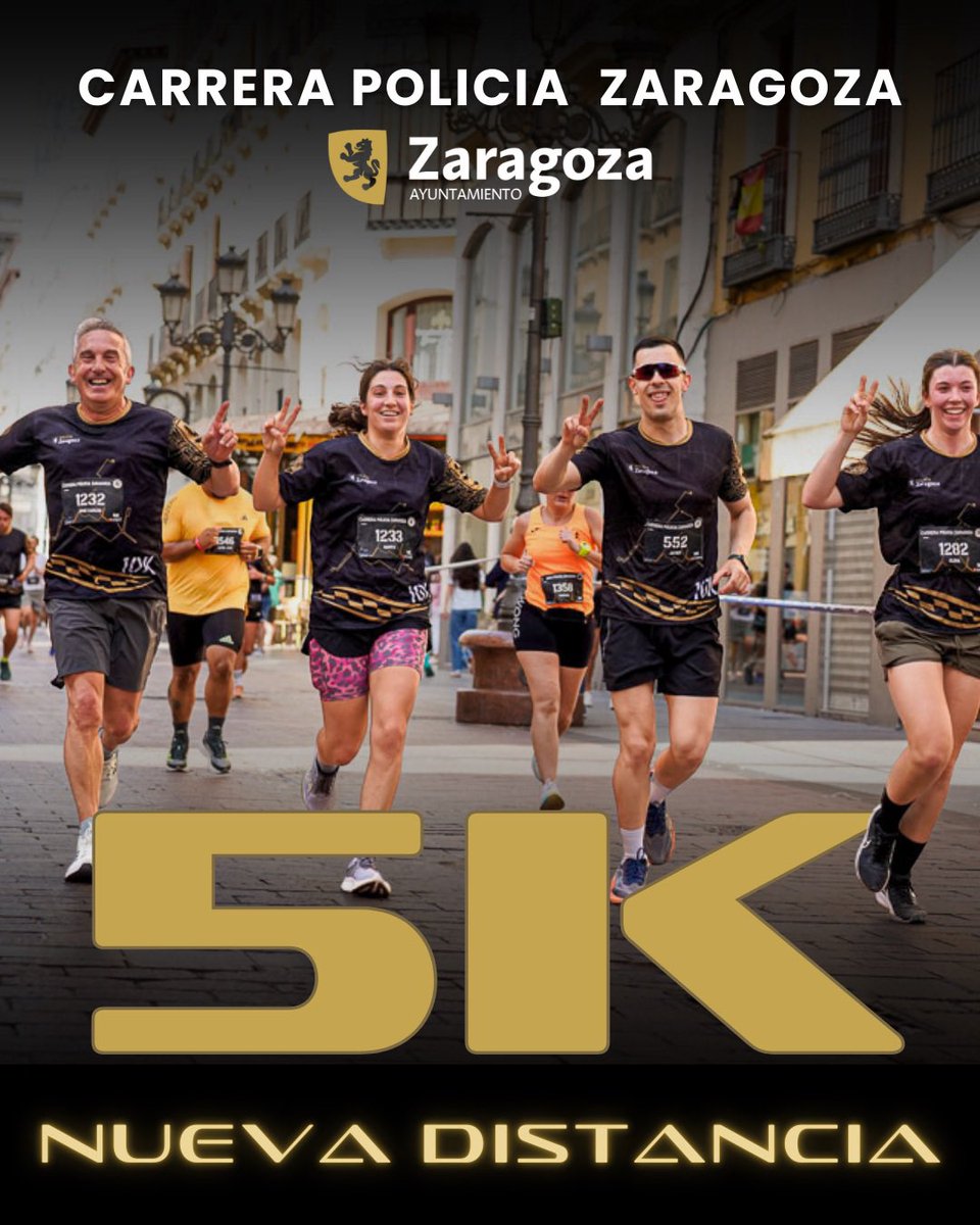carreraPLZ's tweet photo. 🏃‍♂️ La Carrera Policía Zaragoza estrena distancia: ¡5 K!
La emblemática carrera de la Policía Local de Zaragoza refuerza su compromiso con la ciudadanía incorporando una nueva distancia de 5 kilómetros. 

👀 Recuerda: el lunes a las 19:00h abrimos inscripciones. https://t.co/SArXrKnUEA
