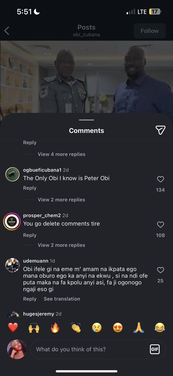 shezzzz_weird's tweet image. Nigerians storms Obi Cubana comment section 🤣🤣🤣👍