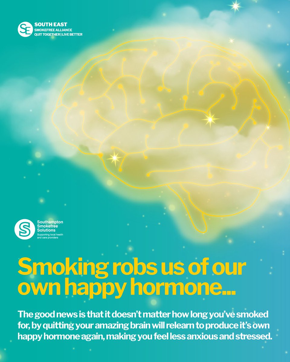 Stopping smoking doesn’t just improve your health, it boosts your mood too.
Our service offers free, personalised support to help you quit in a way that works for you.

☎️Quitline: 0800 999 1485
🌐southamptonsmokefreesolutions.co.uk 

#southampton #free #stopsmoking #swap2stop