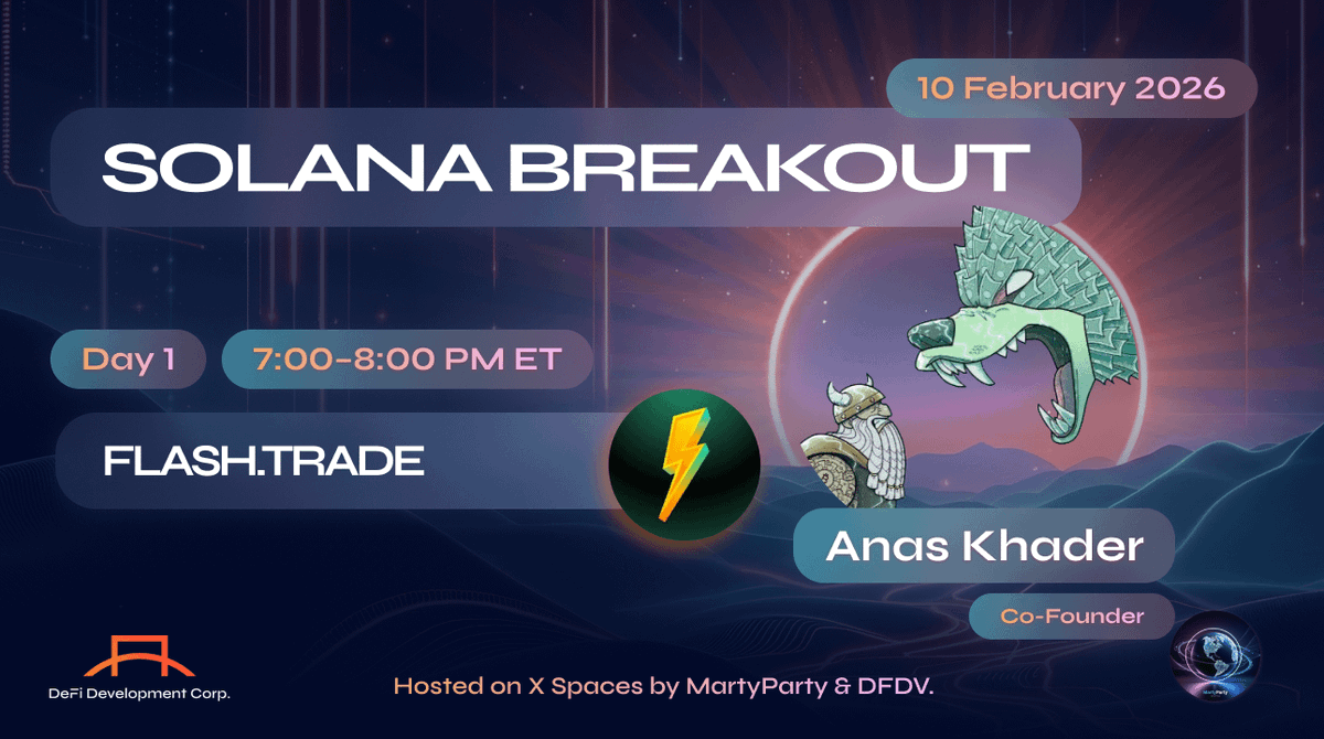 1/ Solana Breakout Speaker Spotlight (Day 1) 📣

👉 Anas Khader, Co-Founder &amp; CEO of <a href="/FlashTrade/">Flash.Trade | Perps on Solana</a> 👈

<a href="/allinbitcoin_/">Anas⚡️</a> will break down building perps on $SOL, including order books, token design, and scaling tradeoffs. Learn why $SOL is the future of onchain perps.

Register in🧵.