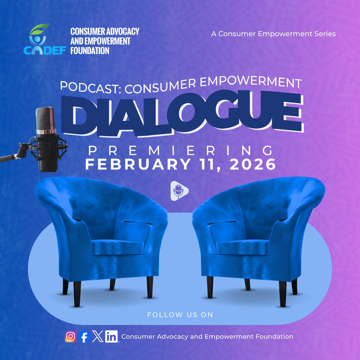 cadef_ng's tweet image. Our Consumer Empowerment Dialogue unpacks what you need to know to stay protected in today’s data-driven world.

🎧 Subscribe to our YouTube channel and stay tuned as it premieres on 11 February 2026: youtube.com/@Cadefng

Stay informed. Stay empowered.
#CADEF #DataProtection
