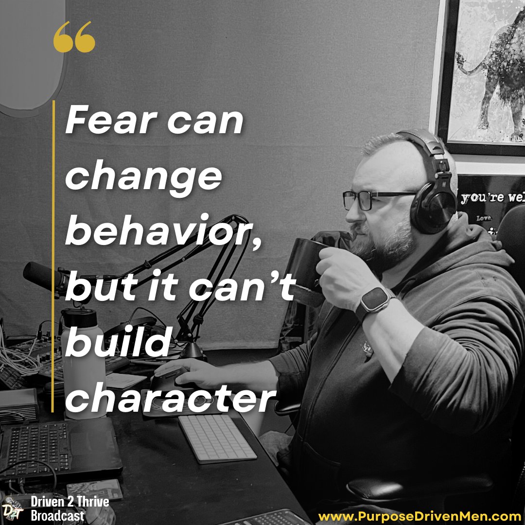 D2TBroadcast's tweet image. Order without warmth creates fear, not respect.

If discipline only works when you’re watching, it didn’t work — it just delayed the test.

🎧 New episode: Discipline Without Connection Is Just Control

#DisciplineAndLeadership #Driven2Thrive #MenAndLeadership #MasculineGrowth