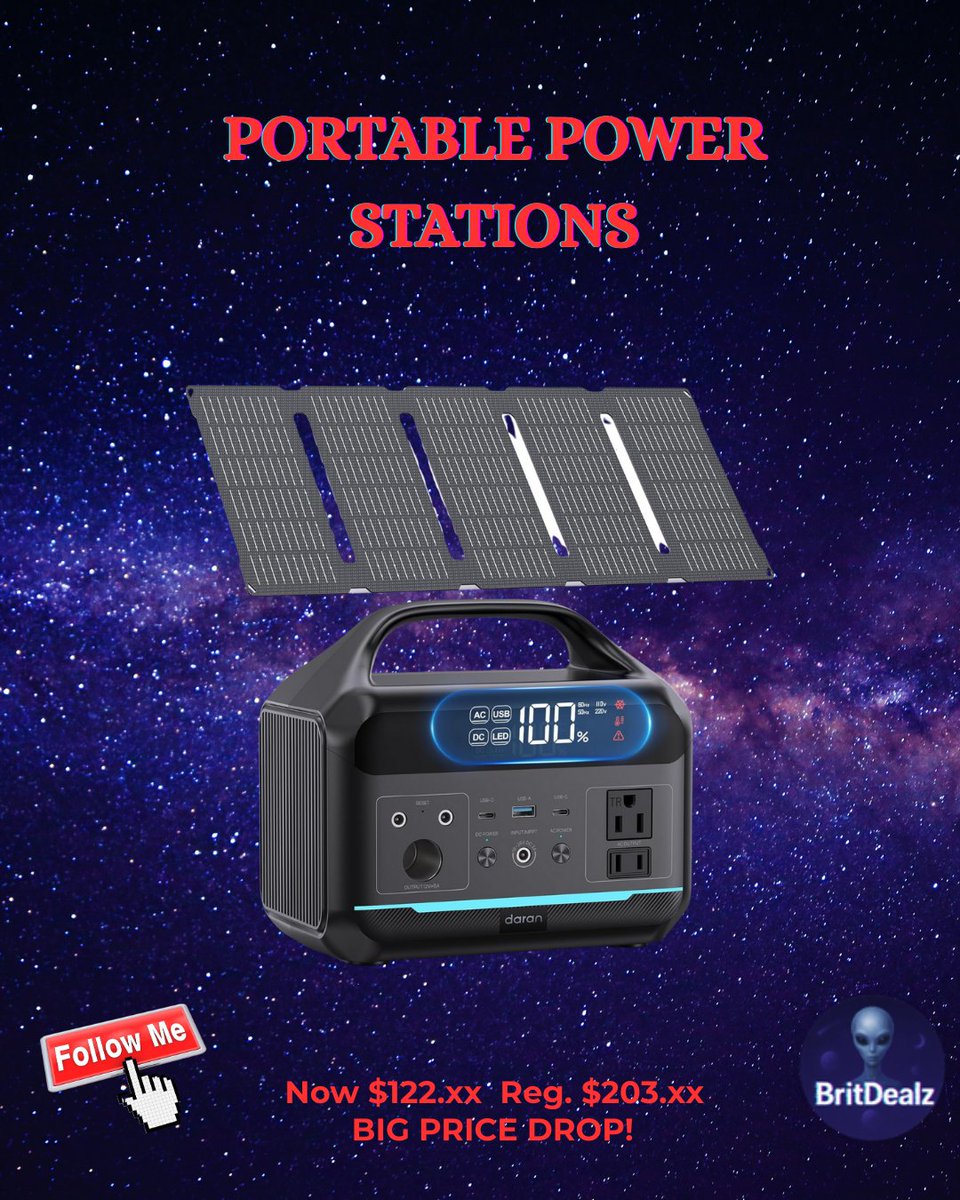 brittneys_deals's tweet image. 🔋⚡ PORTABLE POWER STATIONS

Now $122.xx  
Reg $203.xx  
Big price drop! 😮‍💨

👉 How to get this price  
✅ Add to cart  
✅ Checkout

➡️ Or go to the main page of galaxydeals.net to find this deal fast 👀

#ad

#PowerStation #EmergencyPrep #DealAlert #SaveMoney