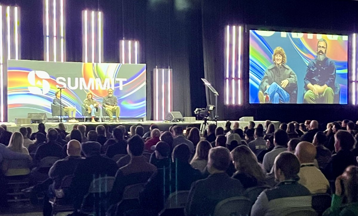 ShawnPButler's tweet photo. Jared &amp; Jerusha Hess are a Global Treasure. #summitslc @siliconslopes #summit nod to @jackblack @jerushahess https://t.co/lghGHHmaav