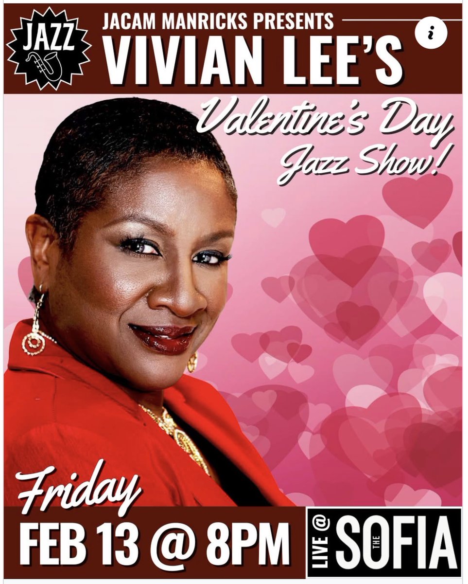 jacammanricks's tweet photo. Alright Sacto Lovers!

You got one week and tickets are selling fast!  Come here Vivian and her stellar band to celebrate love!

#livejazz
#sacramento
#livemusic
#valentinesday

https://t.co/eZacferceD https://t.co/2vfq0hE96z