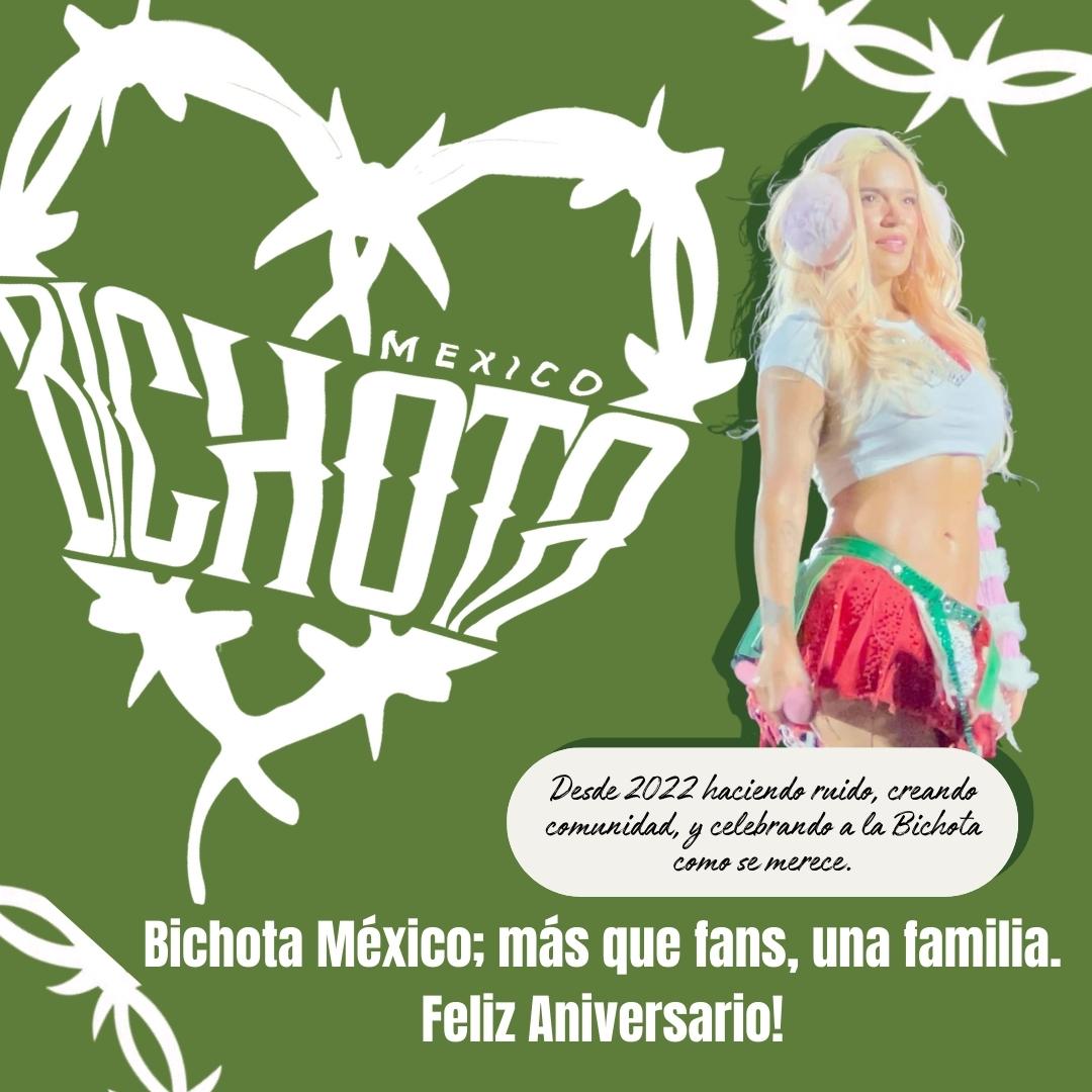 bichota_mexico's tweet photo. Bichota México celebra un año más siendo familia 💚🤍❤️

Unid@s por la música, la fuerza y el corazón de Karol G 🧡✨️

Gracias a cada Bichot@ por formar parte de esta historia 🇲🇽

¡Los amamos mucho! 🫶🏼 https://t.co/JVG1cjsGYB