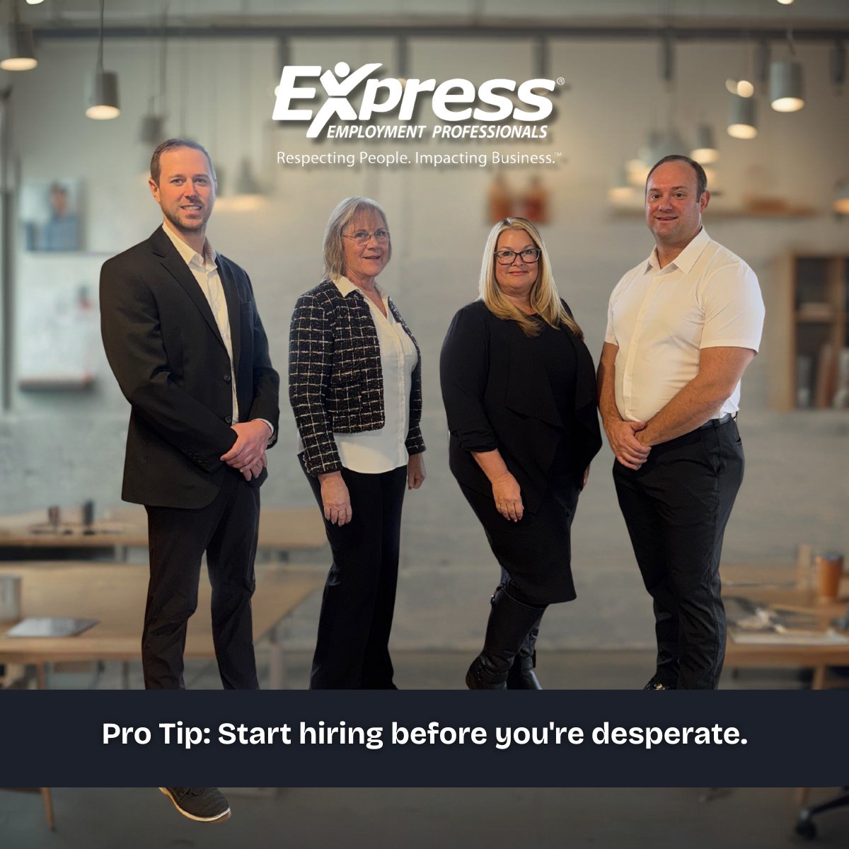 ExpressSarnia's tweet image. Pro tip: Start hiring before you’re desperate!

Proactive hiring saves time, stress, and productivity. We can help you plan ahead.

#HiringTips #StaffingSolutions #ExpressPros