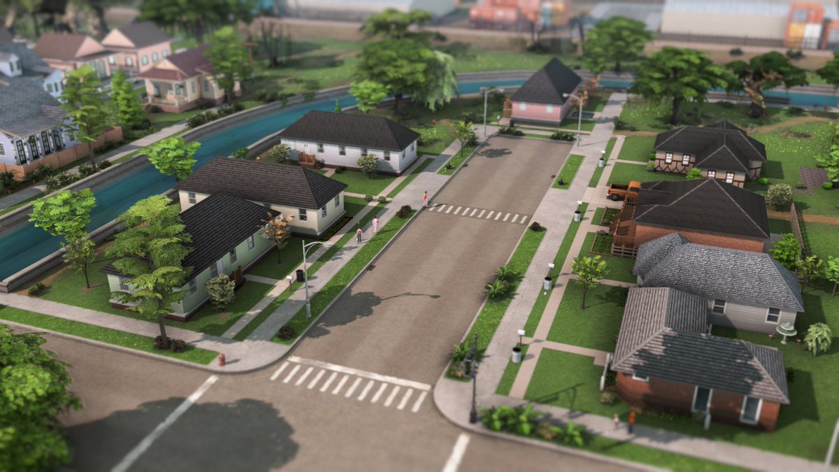 joshseoh's tweet photo. filled this part of willow creek with houses from TS1 and TS2! the hardest part of making this was connecting the sidewalk between houses and also making the driveway of that one house from TS2 Nightlife with TOOL 😆

#TheSims4 https://t.co/uhvdE7EqYW