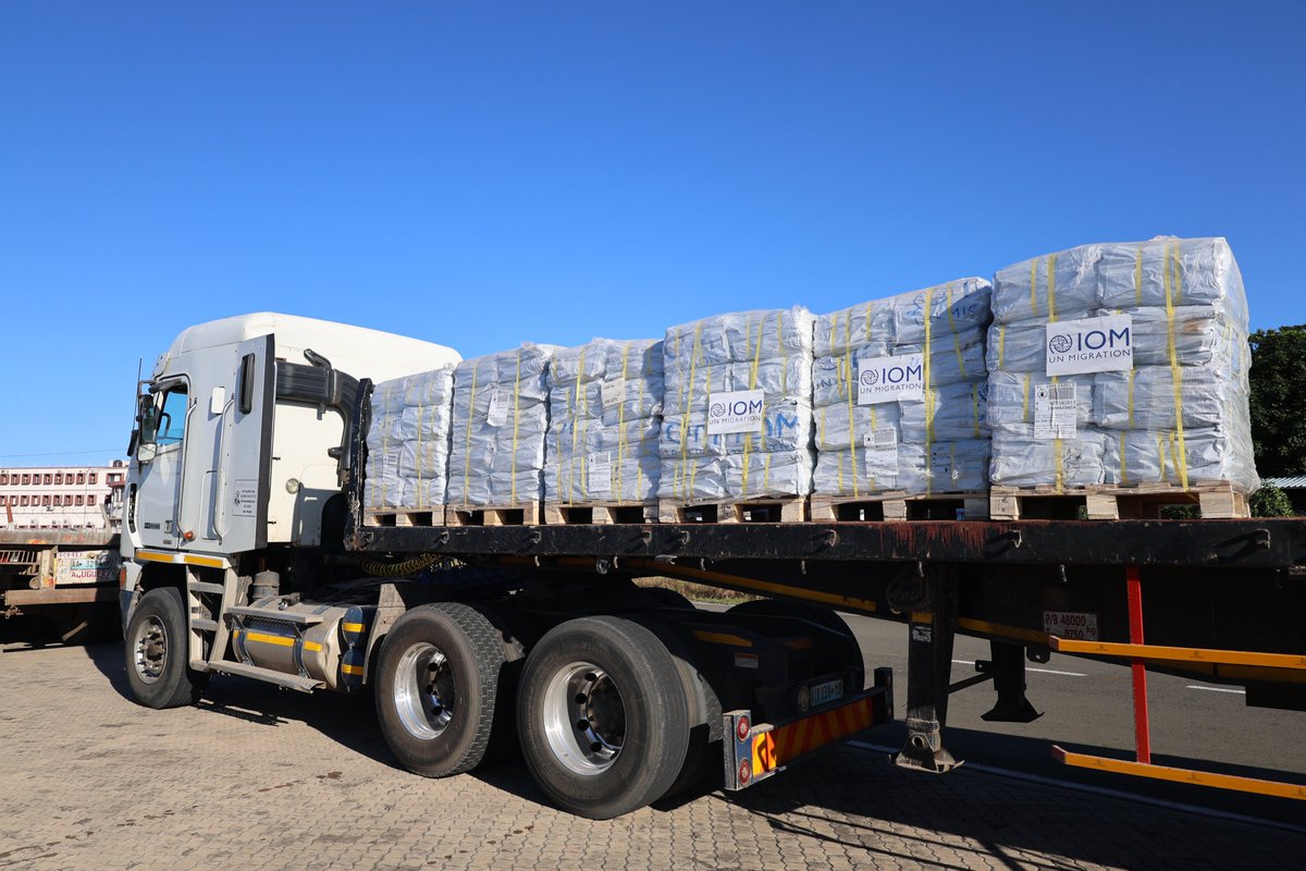 IOM_Mozambique's tweet photo. As our teams assist flood‑affected families, we’re also working behind the scenes in Maputo, receiving and preparing newly arrived relief items. 

With support from DG ECHO &amp; the Dubai Humanitarian Organization, life‑saving assistance is closer to those who need it most. https://t.co/NeCLt35sL3