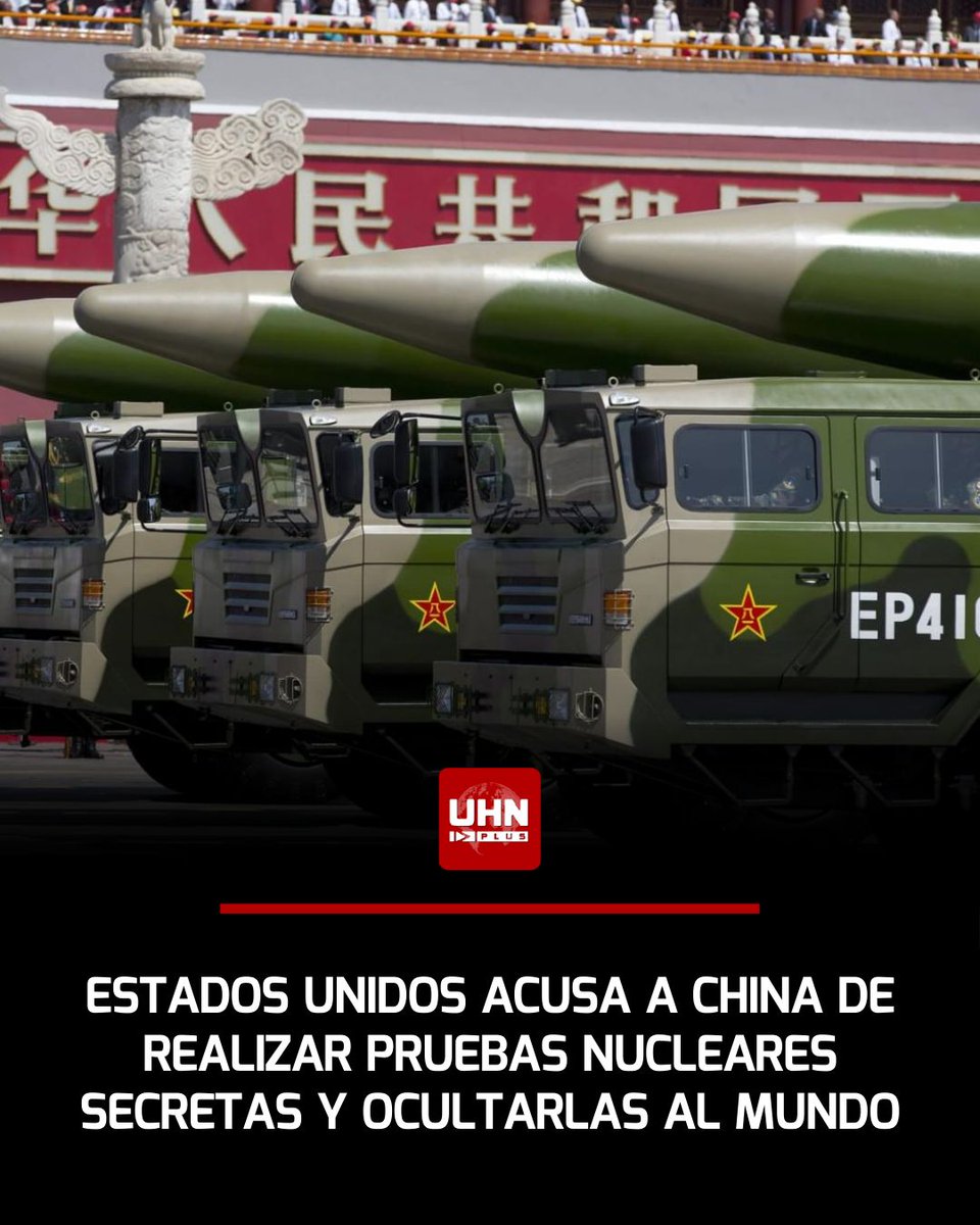 🇺🇸🇨🇳‼️| Estados Unidos acusó a China de haber realizado pruebas nucleares secretas en 2020, violando compromisos internacionales y ocultando las explosiones para evadir controles globales. Washington advirtió que Pekín estaría preparando ensayos con alto poder destructivo
