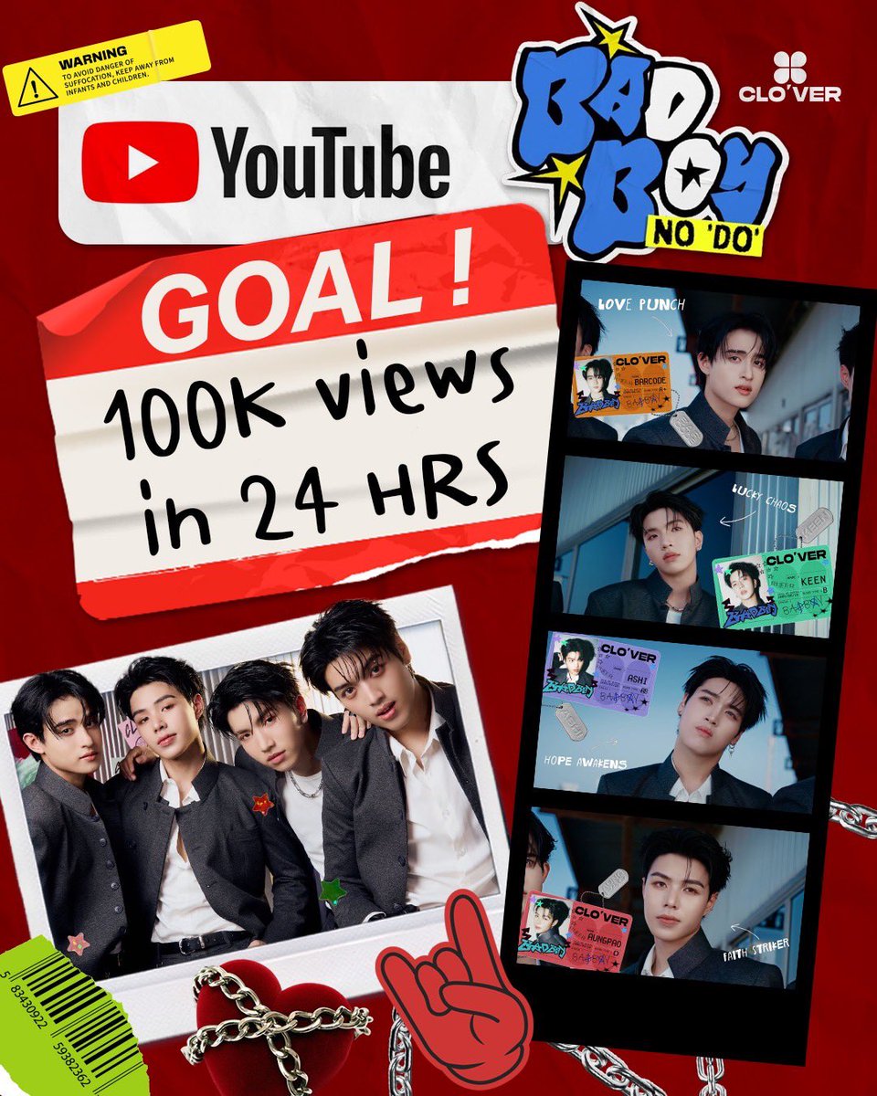 aliazhlofficial's tweet photo. 🚨 MISSION START! 🚨

🎯 GOAL : 100,000 VIEWS IN  24 HRS

🎶 Bad Boy No ‘DO’ – CLO‘VER
🖥️ All Streaming &amp; YouTube : RISER MUSIC
🎥 Official MV : https://t.co/EvxrxOVlng

🚨มาช่วยกันปั่นยอดวิวให้พุ่งไปให้สุดกัน! 🔥🎯

CLOVER BAD BOY NO DO 

#BadBoyNoDoCLO_VER_MV
#aliazhl_ @aliazhl https://t.co/AECpETeZ96
