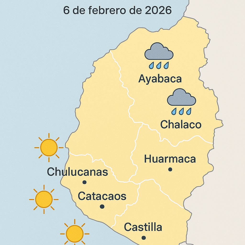 El calor se desplazó a Chulucanas y llovió más en Ayabaca. Para la siguiente semana, las lluvias seguirán concentrándose en la sierra de Piura. Más detalles en facebook.com/nelsonsullana #Piura #clima #lluvias