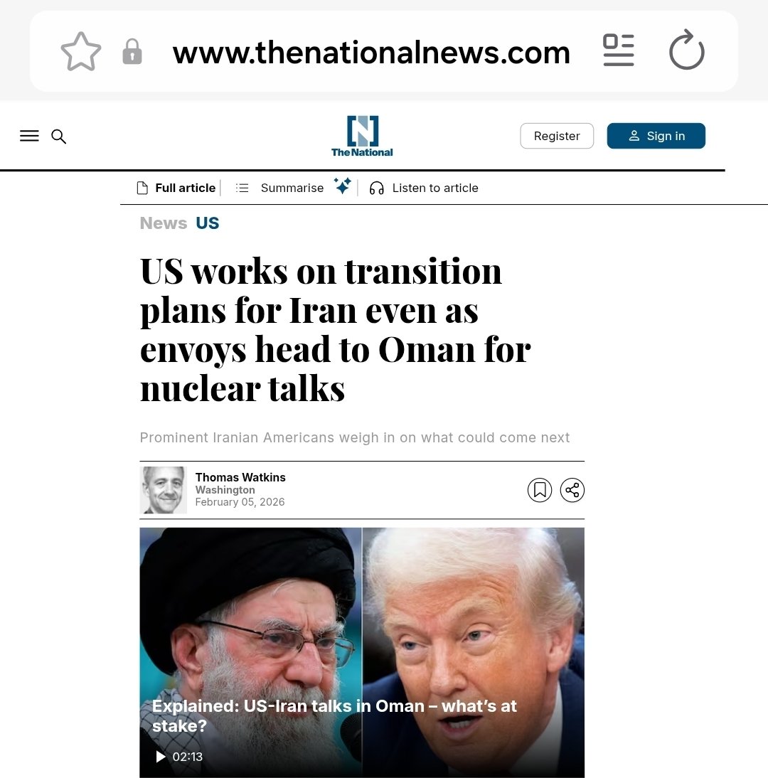 درباره صحت و اعتبار این خبر روزنامه نشنال امارات تردید جدی وجود دارد.

دولت آمریکا برای نشت و درز دادن خبر مهمی بمانند تلاش برای تشکیل مثلا شورای رهبری برای دوران انتقالی پس از ج.ا، دست به دامن یک نشریه اماراتی نمی‌شود.

رهبری شاهزاده رضا پهلوی در مسیر سرنگونی ج.ا و دوران گذار،