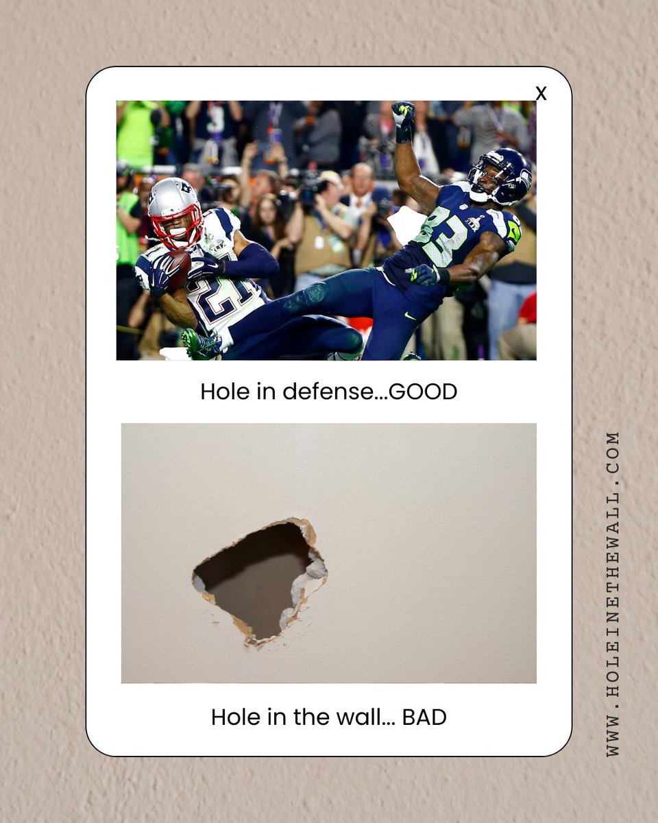 hiwdrywall's tweet photo. We’ll let the players handle the hits this weekend.

Your walls? We’ll keep those looking clean. 😉✨

#drywallrepair #holeinthewall #professionalrepairs https://t.co/NjqRjdPsqt