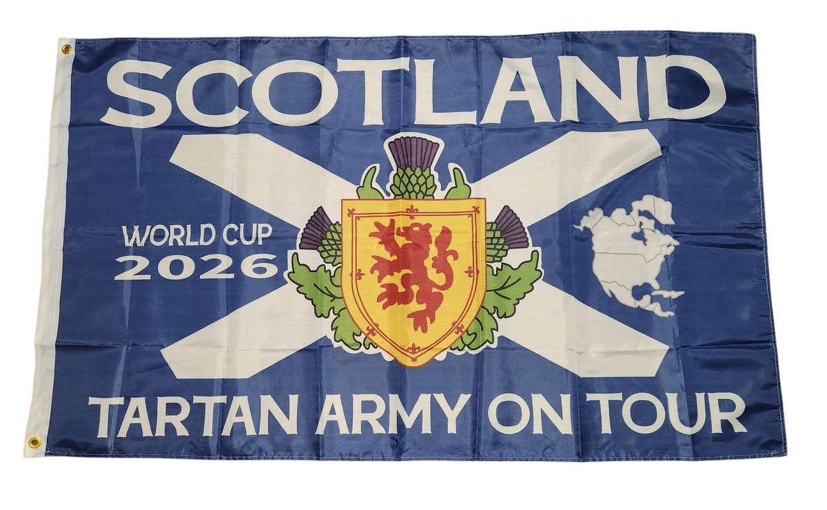 GCPsales's tweet photo. SCOTLAND FLAG WORLD CUP 2026 TARTAN ARMY ON TOUR 5X3FT
https://t.co/lfaD6J366I
#scotlandworldcup #tartanarmyontour #scotlandflag https://t.co/iEqTynrQCC