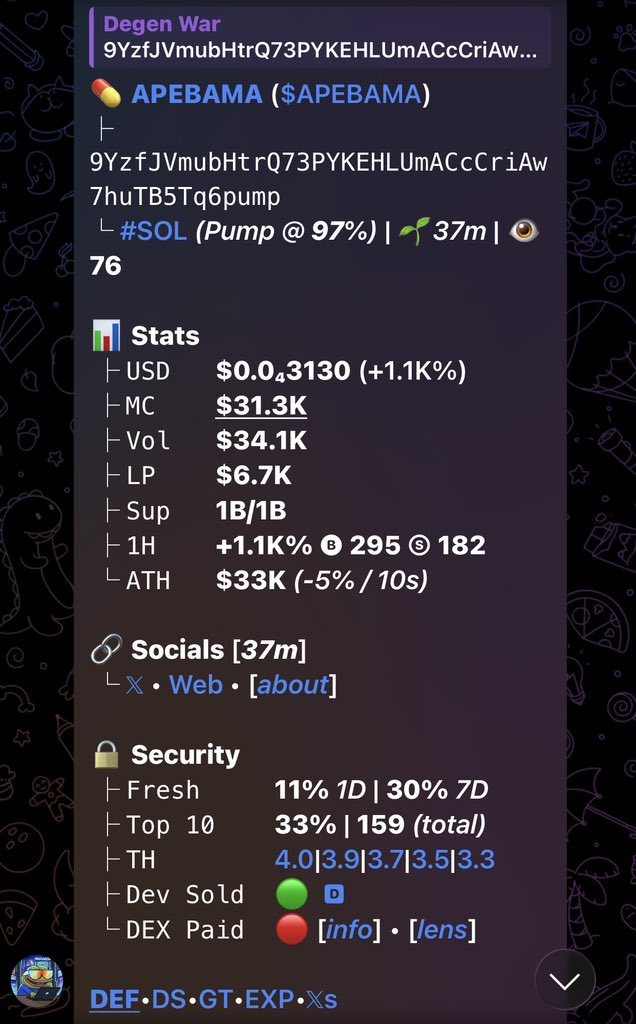 DegenWar01's tweet photo. CA>> 9YzfJVmubHtrQ73PYKEHLUmACcCriAw7huTB5Tq6pump
#memecoin #solana #Degen https://t.co/3M7sBC8akW