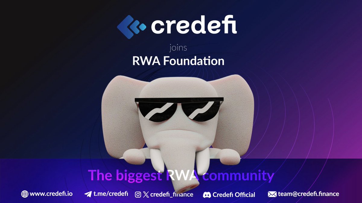 CredefiOfficial's tweet photo. Credefi has officially joined the @RWAFoundation_ Community!

This is a solid step forward as we continue building at the intersection of DeFi and real-world assets. Being part of the RWA Foundation means closer collaboration, shared standards, and pushing real-world asset adoption further on-chain.

We see this as another move toward strengthening the ecosystem, aligning with serious players, and staying focused on long-term value rather than noise.

More progress, more building—this is just one of many steps ahead.