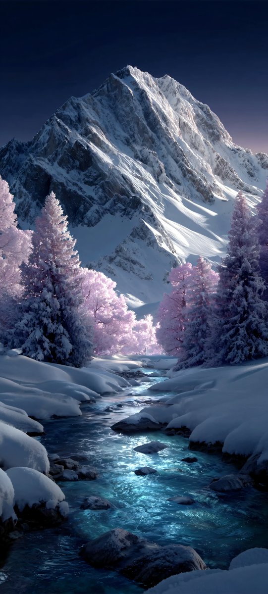 Halleyapps's tweet image. Chromatic aberration study simulating infrared film sensitivity. The interplay between subsurface scattering on snow and the magenta shift creates a surreal optical range. Visual silence.
#Midjourney #ColorTheory #Surrealism
